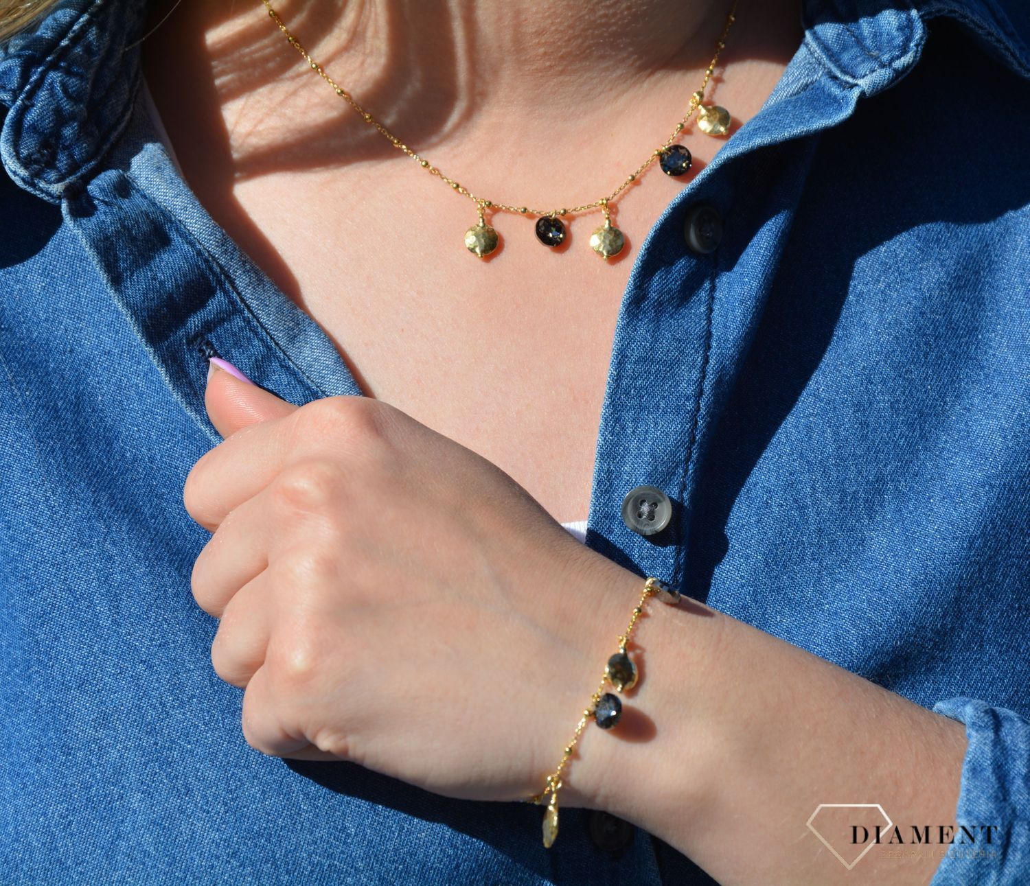 Bransoletka srebrna pozł. wiszące kulki Dall'Acqua B RM 24138 (2).JPG